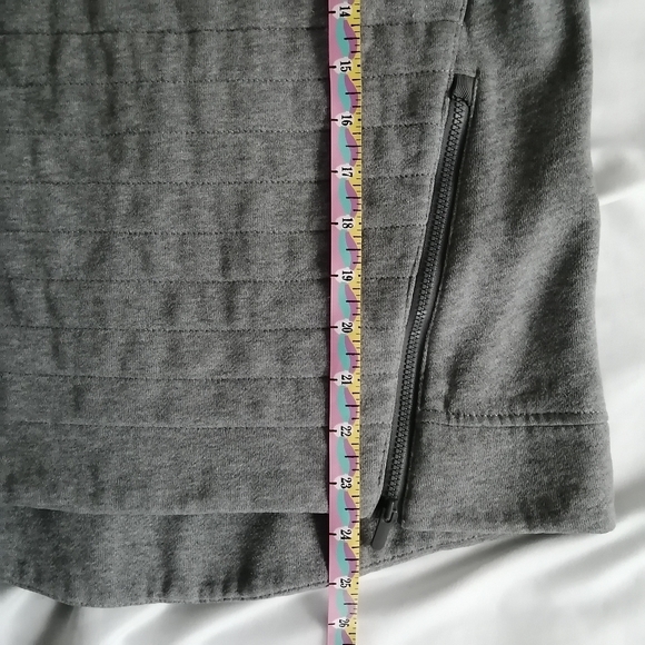 Lululemon Fleece Be True Crewneck Quilted Sweater Side Zippers Heathered Grey 4 - Picture 14 of 16